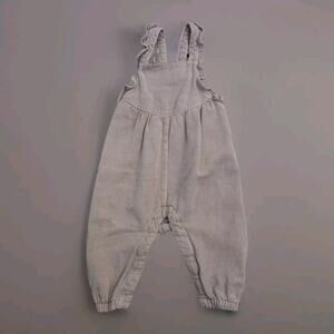 ZARA Ruffle Denim Overalls‎ Baby Girls Sizs 3-6mos Fall Spring Outfit Travel